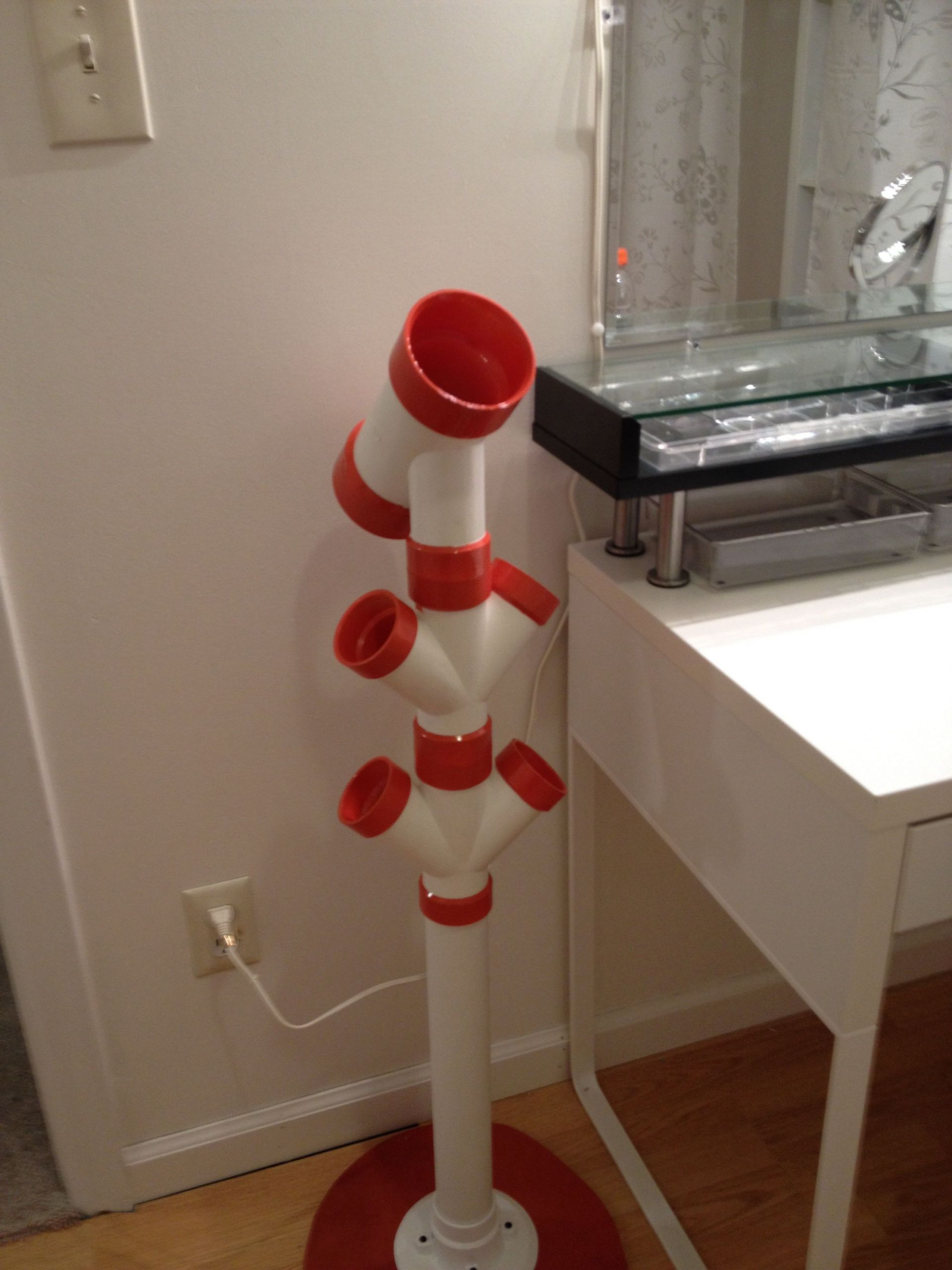 DIY Hair Dryer And Curling Iron Holder
 My take on curling irons and blow dryer stand …