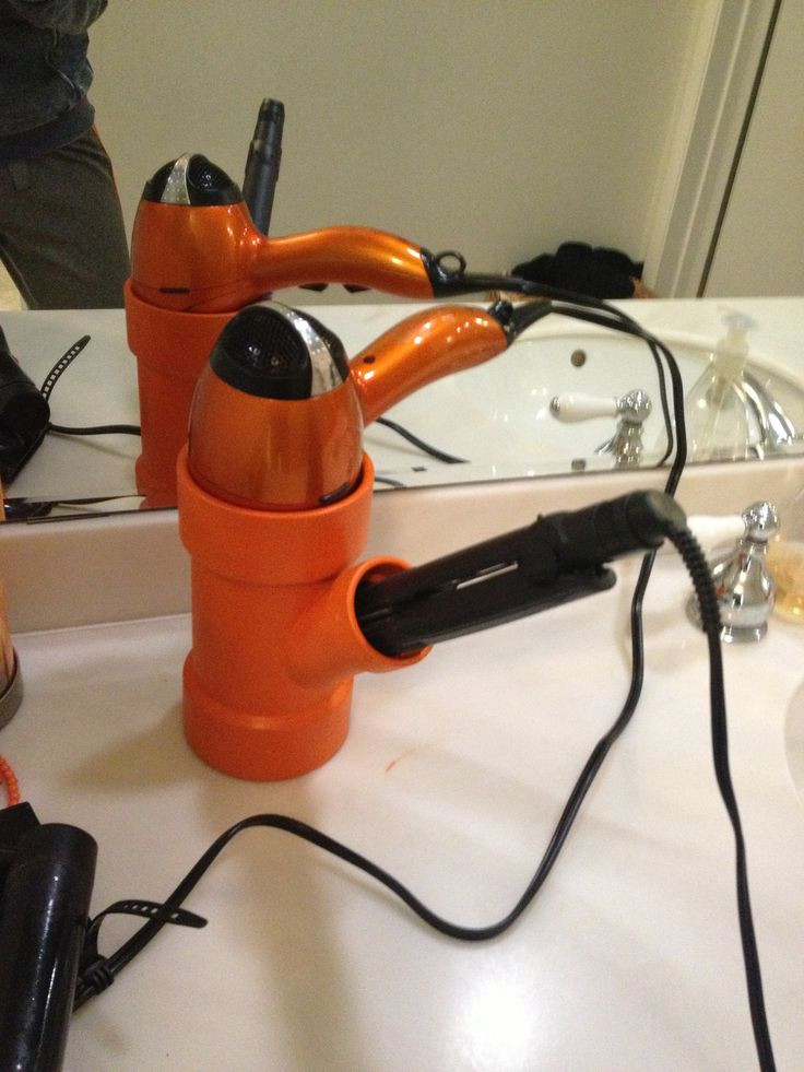 DIY Hair Dryer And Curling Iron Holder
 Love it Hair dryer and curling iron or straightener