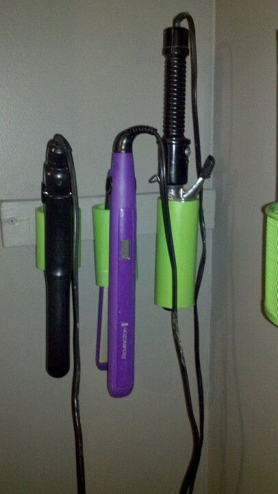 DIY Hair Dryer And Curling Iron Holder
 Homemade curling iron holder Total cost maybe $2 00