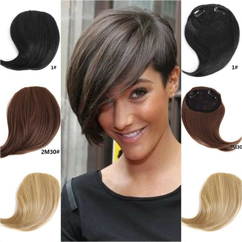 DIY Hair Extensions For Short Hair
 DIY Short neat bangs Clip on Front Neat Bang Fringe clip