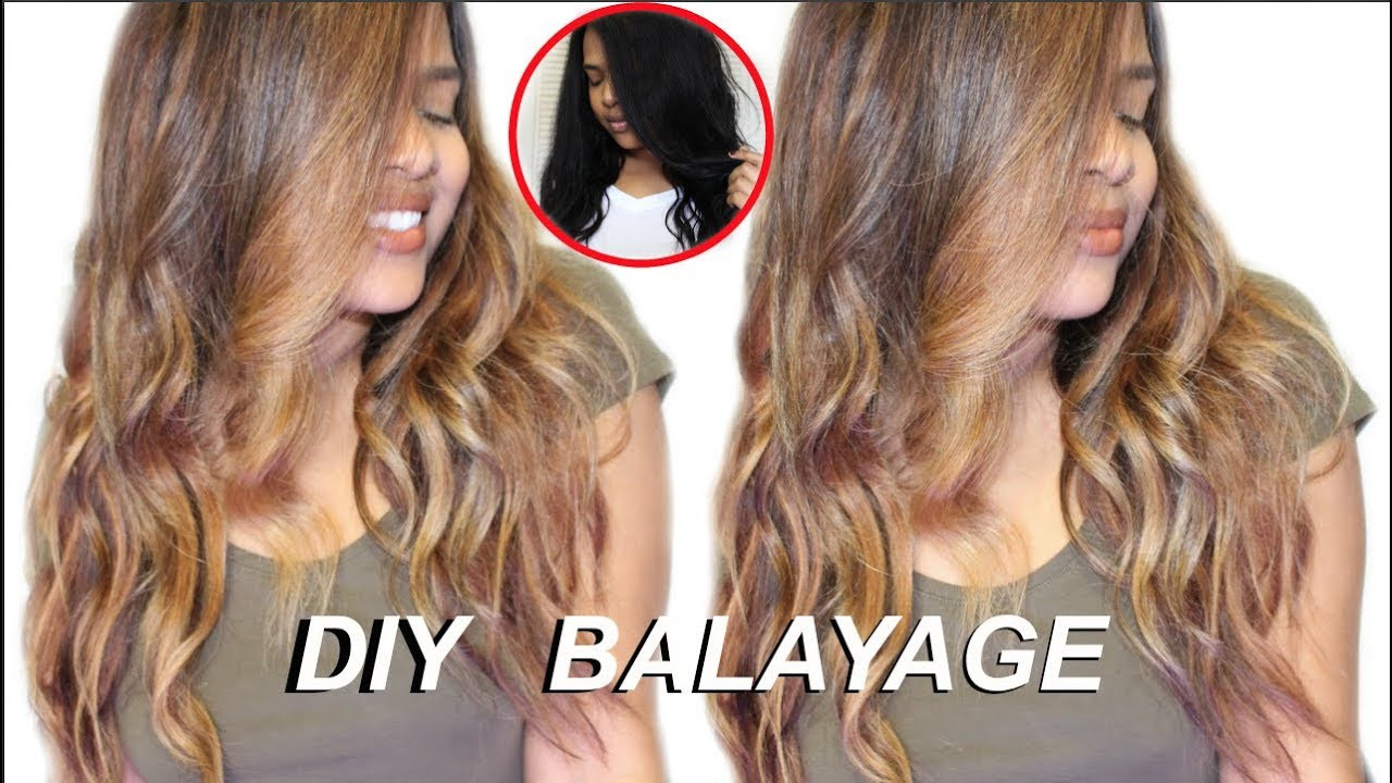 DIY Hair Highlights
 How To DIY Easy & Cheap Balayage Highlights Dark Black