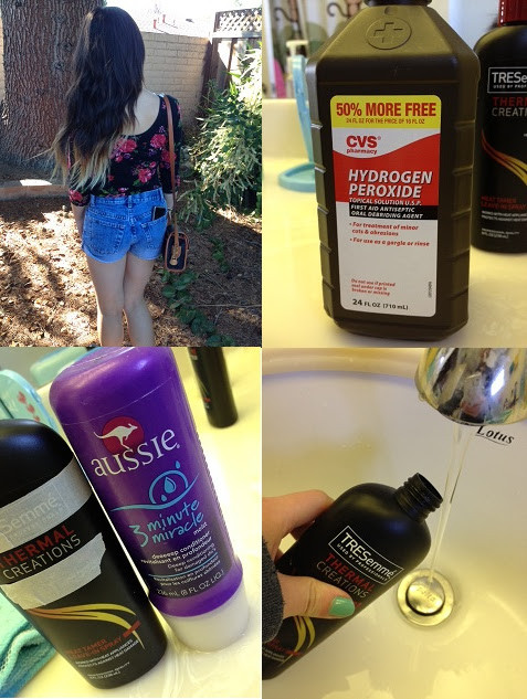 DIY Hair Lightener Peroxide
 Ombre Lighten Highlight hair HYDROGEN PEROXIDE shellybelly