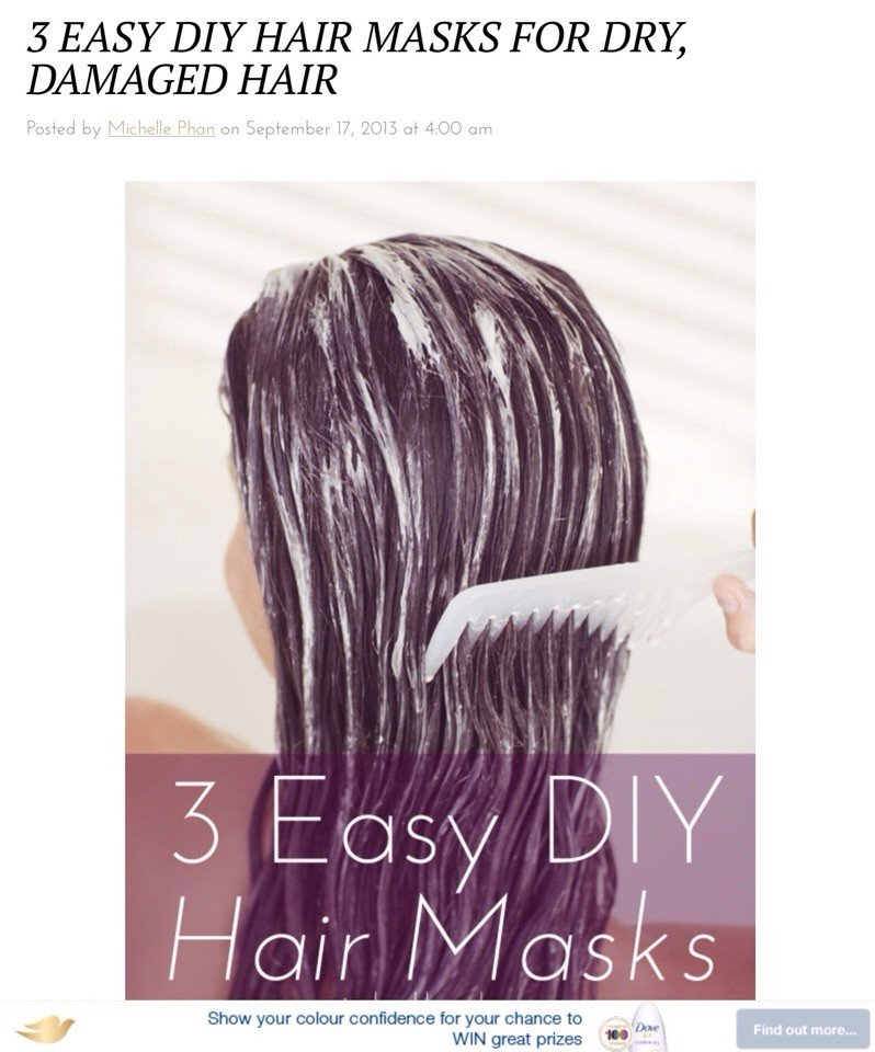 DIY Hair Masks For Dry Damaged Hair
 3 Really Easy DIY Hair Masks For Dry Damaged Hair💆
