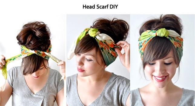 DIY Hair Scarf
 DIY Head Scarf hair scarf diy Accessories