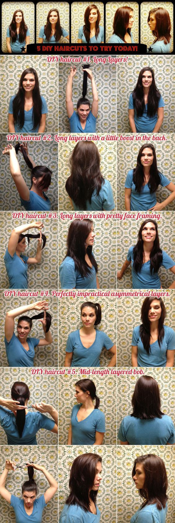 DIY Hair Trim
 5 DIY HAIRCUTS to try today CLICK for instructions from