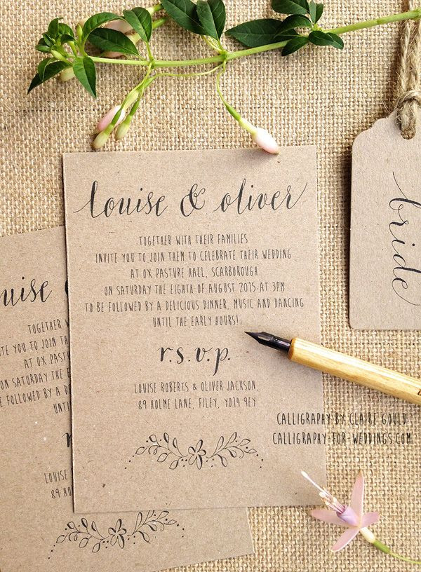 DIY Handwritten Wedding Invitations
 When to order wedding stationery DIY off the shelf or