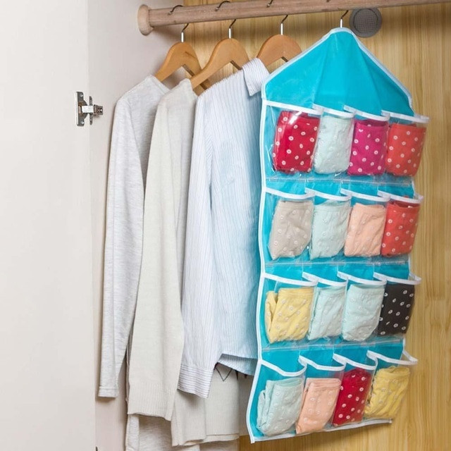 DIY Hanging Closet Organizer
 16 Pocket Over Door Hanging Bag Shoe Rack Hanger Storage