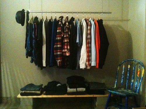 DIY Hanging Clothes Rack From Ceiling
 Ceiling mount hanging clothes rack