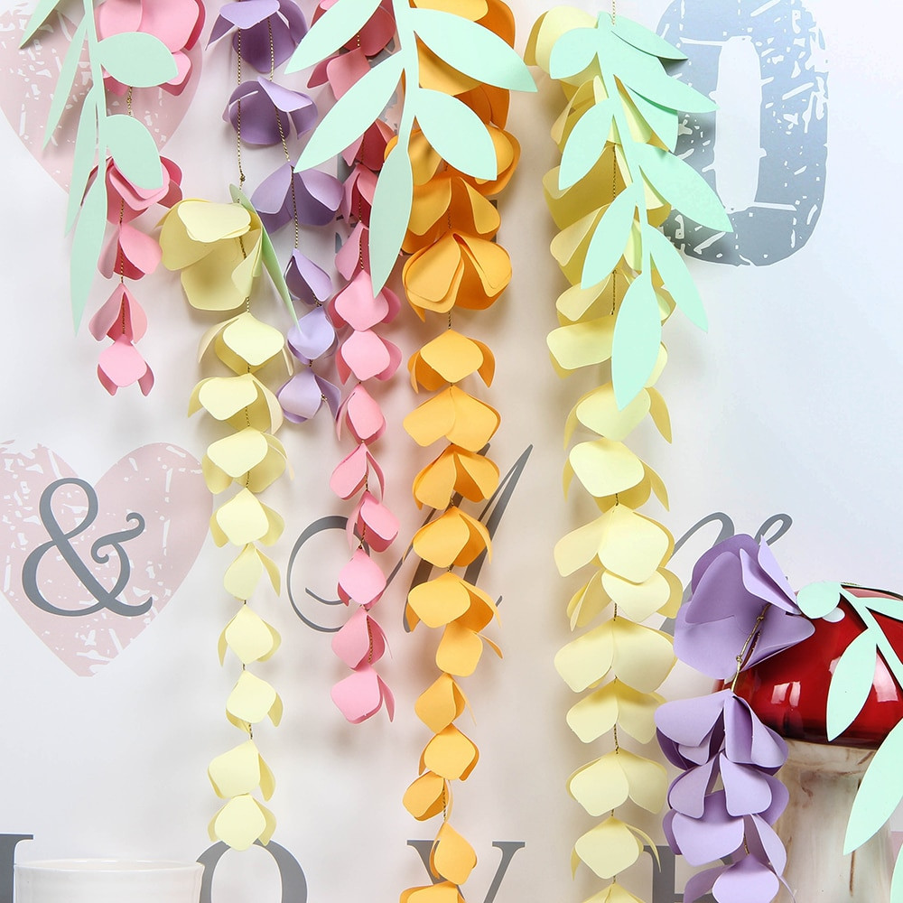 DIY Hanging Decorations
 DIY Hanging Paper Wisteria Paper Flower Garland Branch