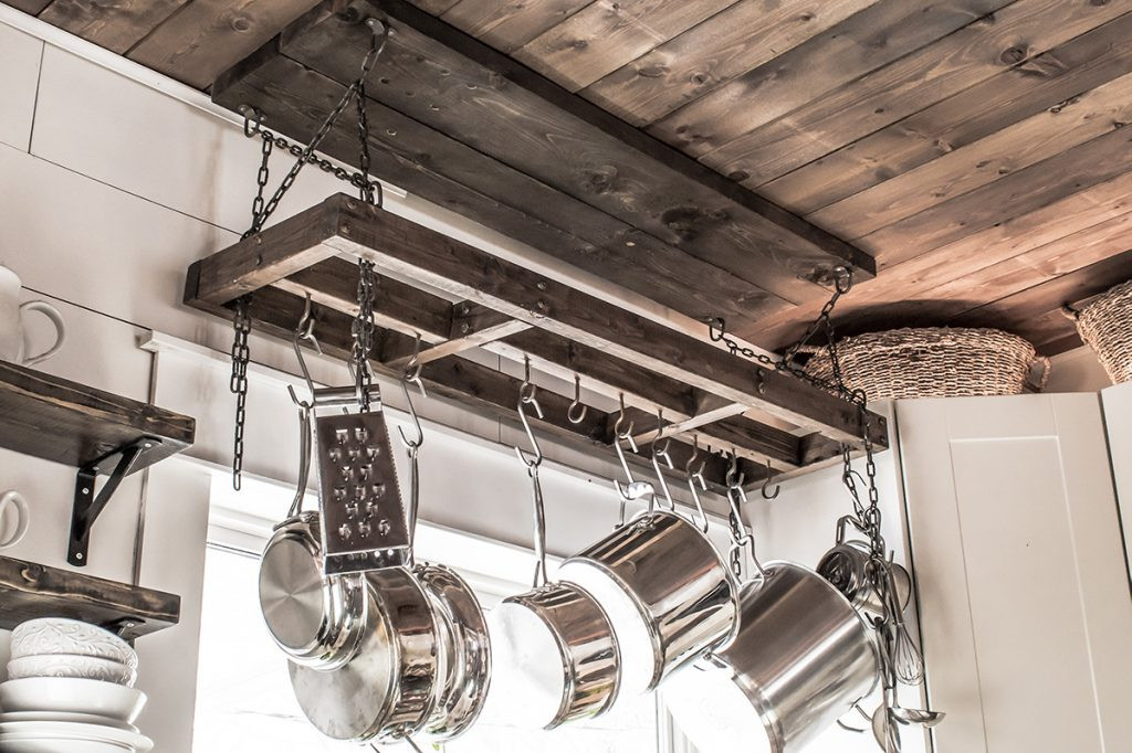 DIY Hanging Pan Rack
 How to Build a DIY Pot Rack and Secure it to Your Ceiling