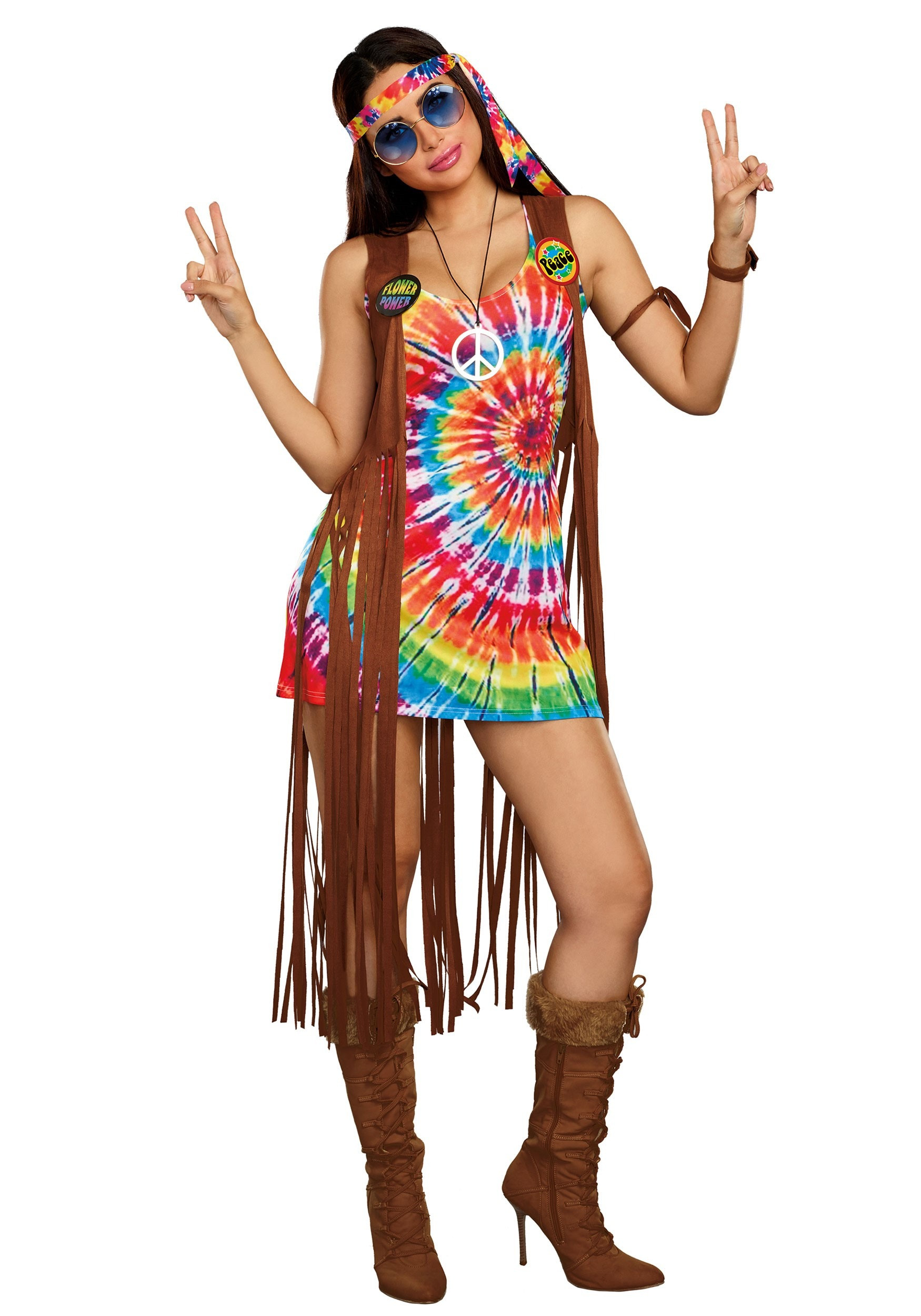 DIY Hippie Costume
 Hippie Hottie Women s Tie Dye Costume