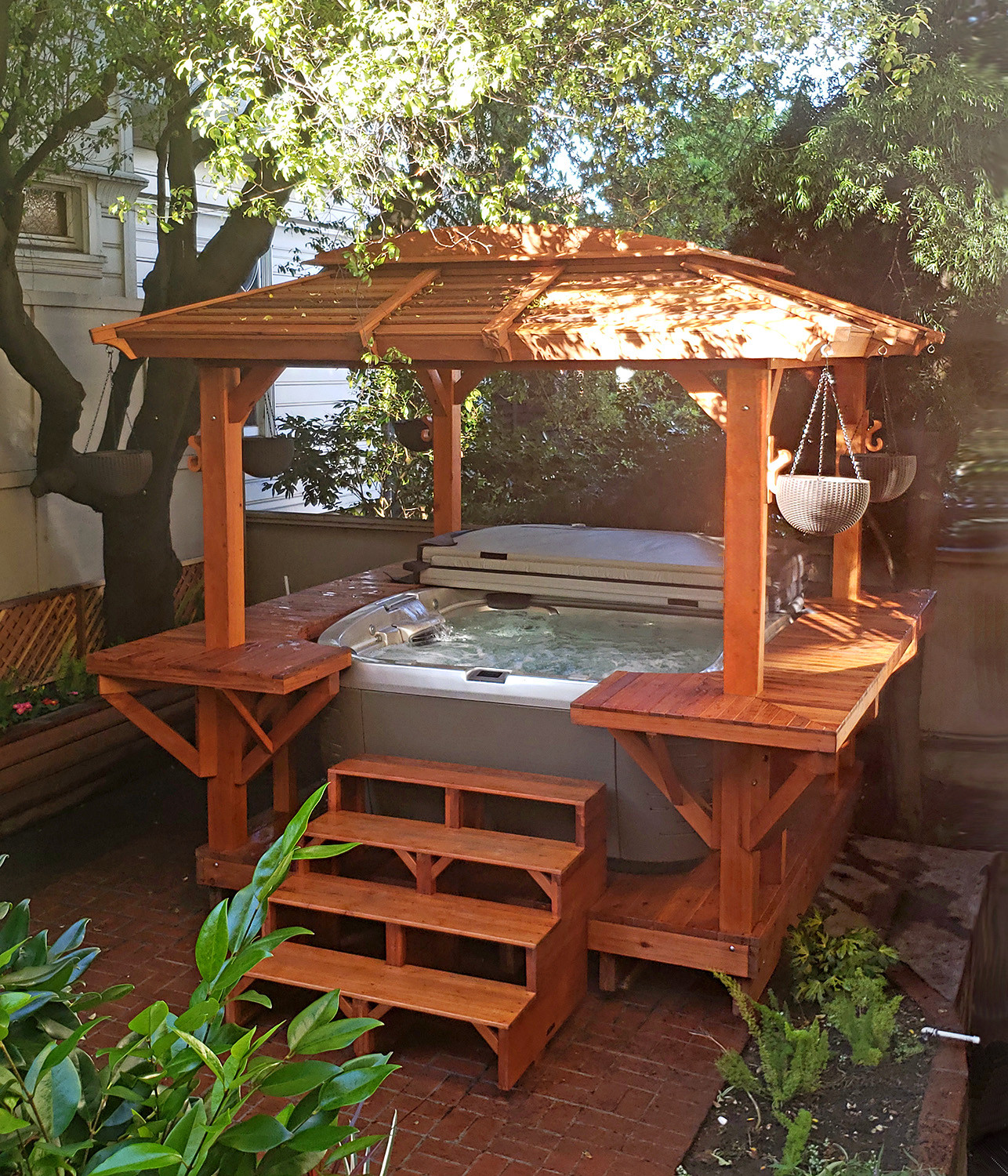 DIY Hot Tubs Kits
 Hot Tub Enclosure Kits Hot Tub Pavilion Kit Made of Redwood