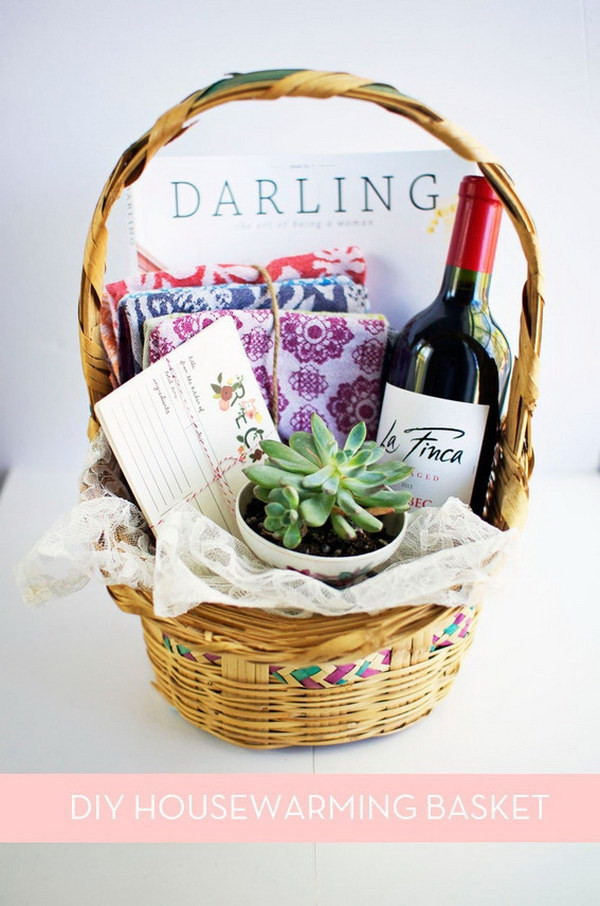 DIY Housewarming Gift Basket
 35 Creative DIY Gift Basket Ideas for This Holiday Hative