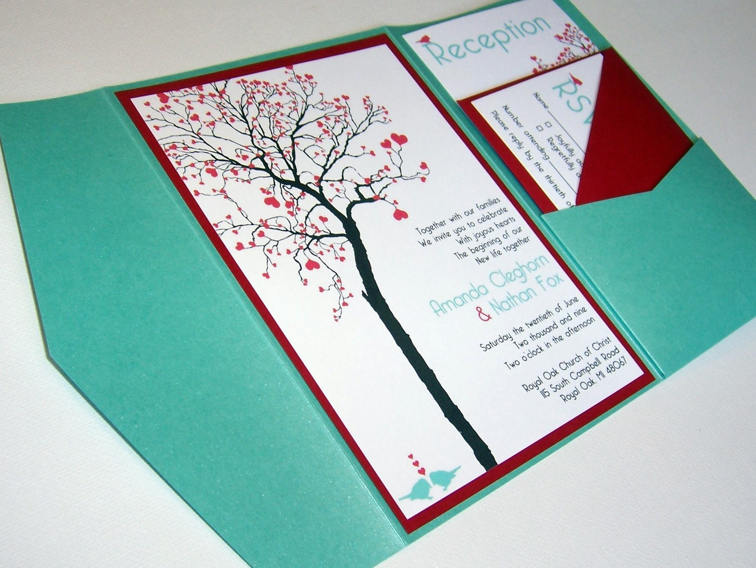 DIY Invites Wedding
 Wedding Invitation DIY Pocketfold Heart Tree Printable