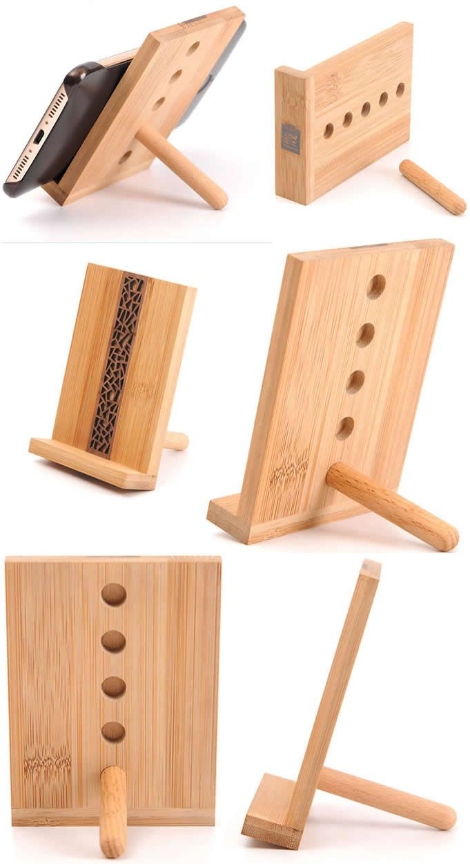 DIY Ipad Stand Wood
 Portable Wooden Phone iPad iPhone Tablet Stand Holder