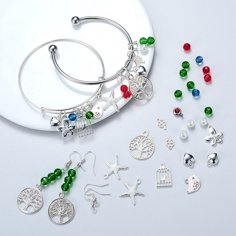 DIY Jewelry Kit
 SUNNYCLUE 1 Set 236pcs Expandable Wire Bangle Bracelets