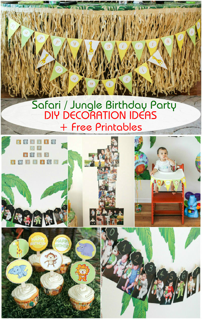 DIY Jungle Party Decorations
 Safari Jungle Themed First Birthday Party Part III – DIY