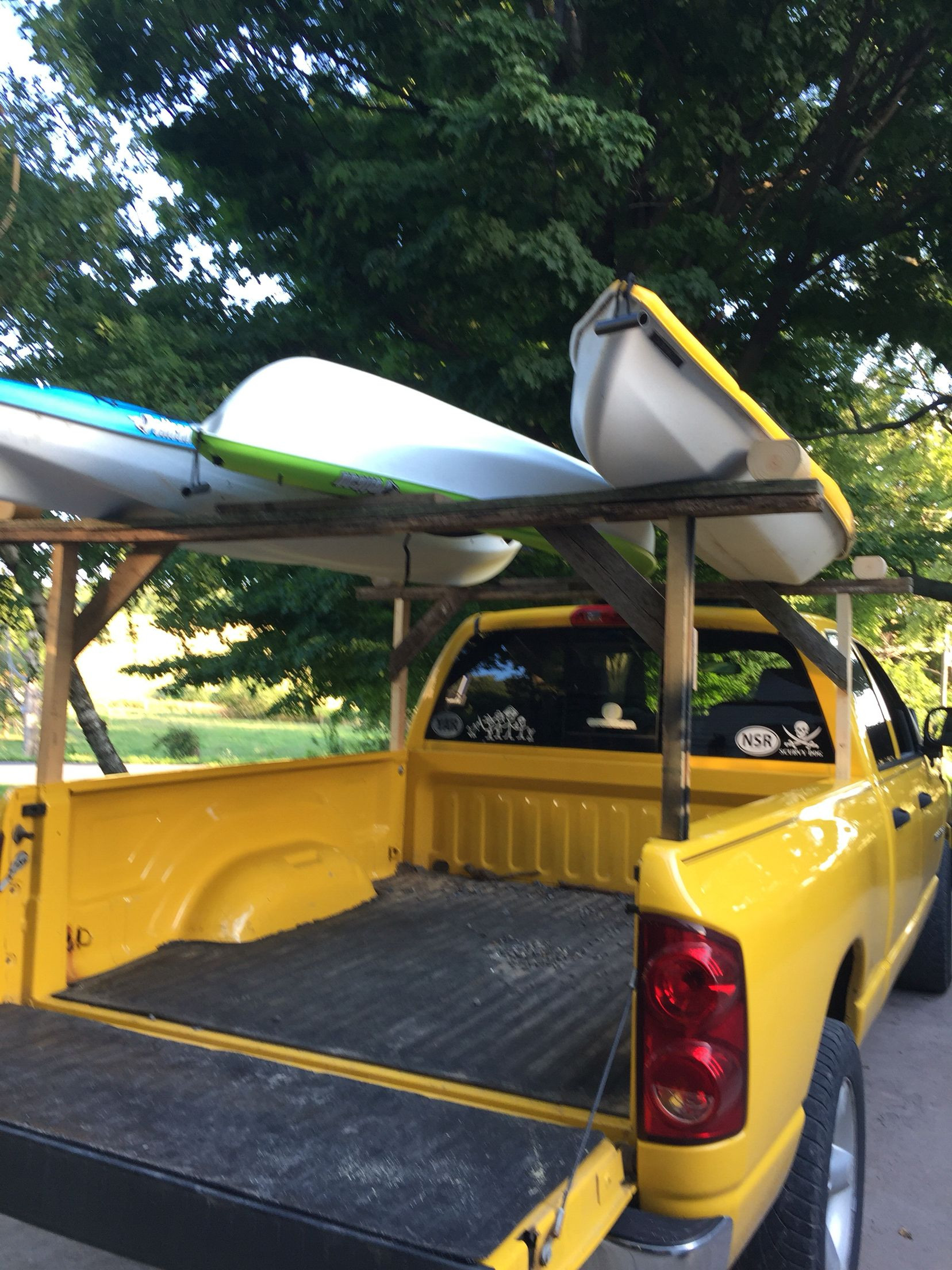 DIY Kayak Rack For Truck Bed
 Diy kayak rack on the cheap Spent $1 84 on hardware so