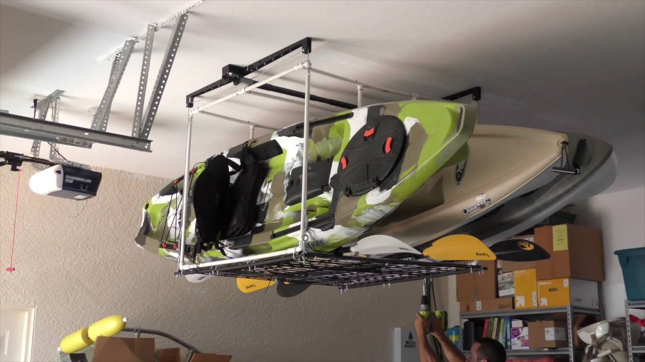 DIY Kayak Rack Garage
 Diy Kayak Ceiling Hanger
