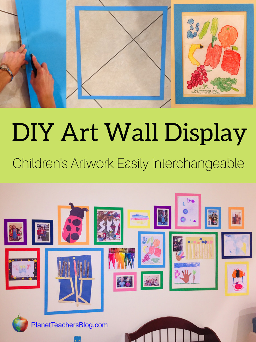 DIY Kids Art Display
 DIY Interchangeable Children s Art Wall Display