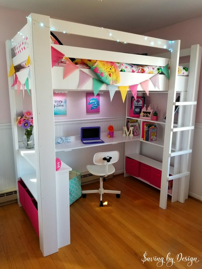 Diy Kids Bed With Storage
 How to Build a Wooden Loft Bed with Desk and Storage for