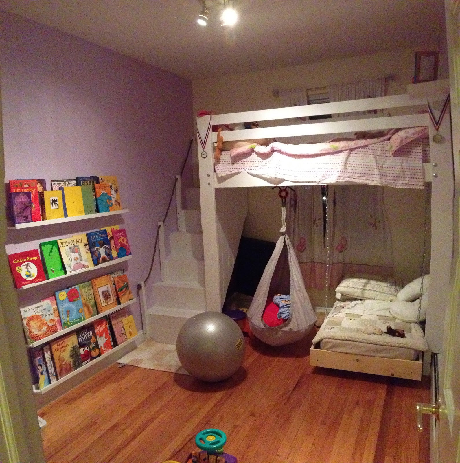 DIY Kids Bunk Bed
 Kids Space Loft bed bunk bed build with hanging toddler
