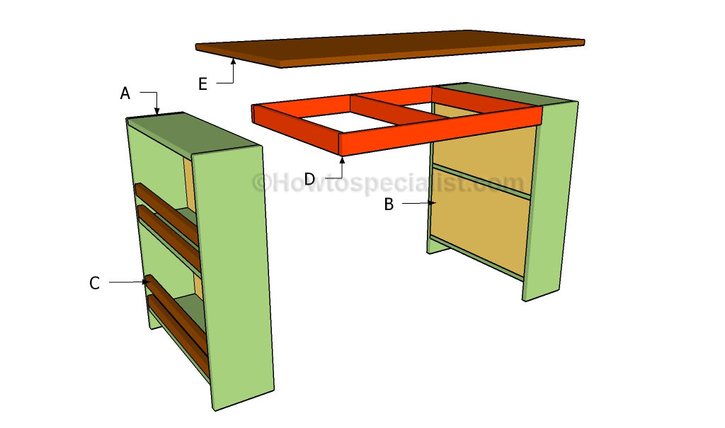 DIY Kids Desk Plans
 Build DIY kids desk plans Plans Wooden multi wall unit