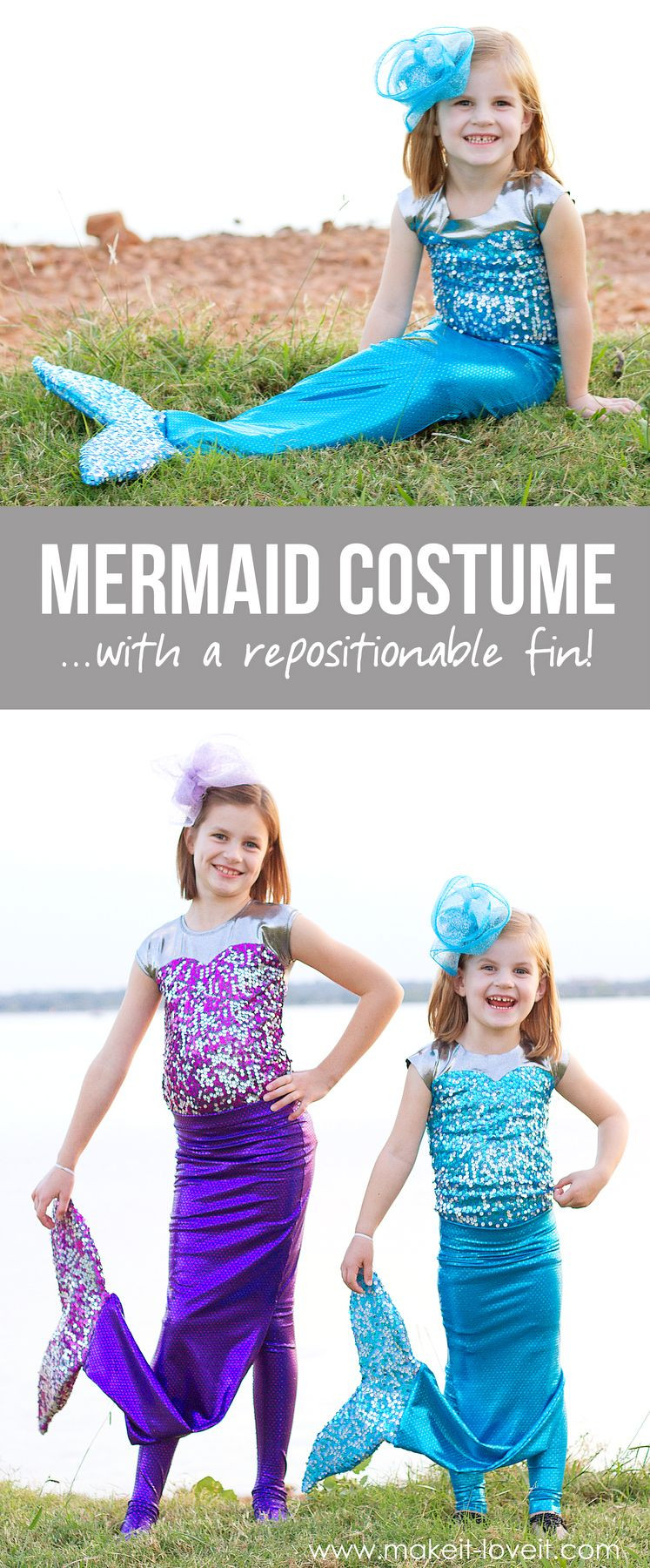 DIY Kids Mermaid Costume
 DIY Mermaid Costume…with a REPOSITIONABLE Fin