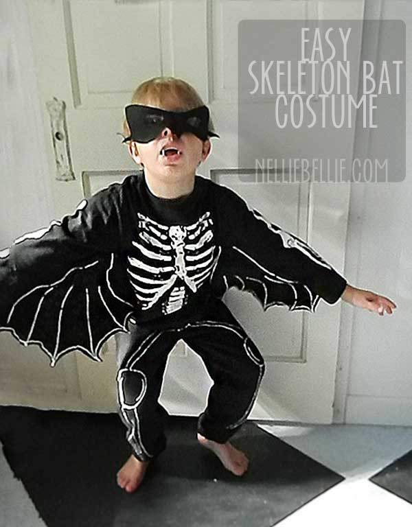 DIY Kids Skeleton Costume
 DIY Skeleton Bat Costume for kids