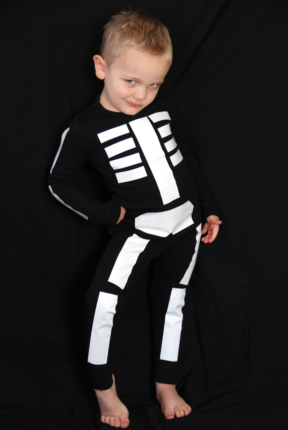 DIY Kids Skeleton Costume
 DUCT TAPE SKELETON COSTUME — And We Play