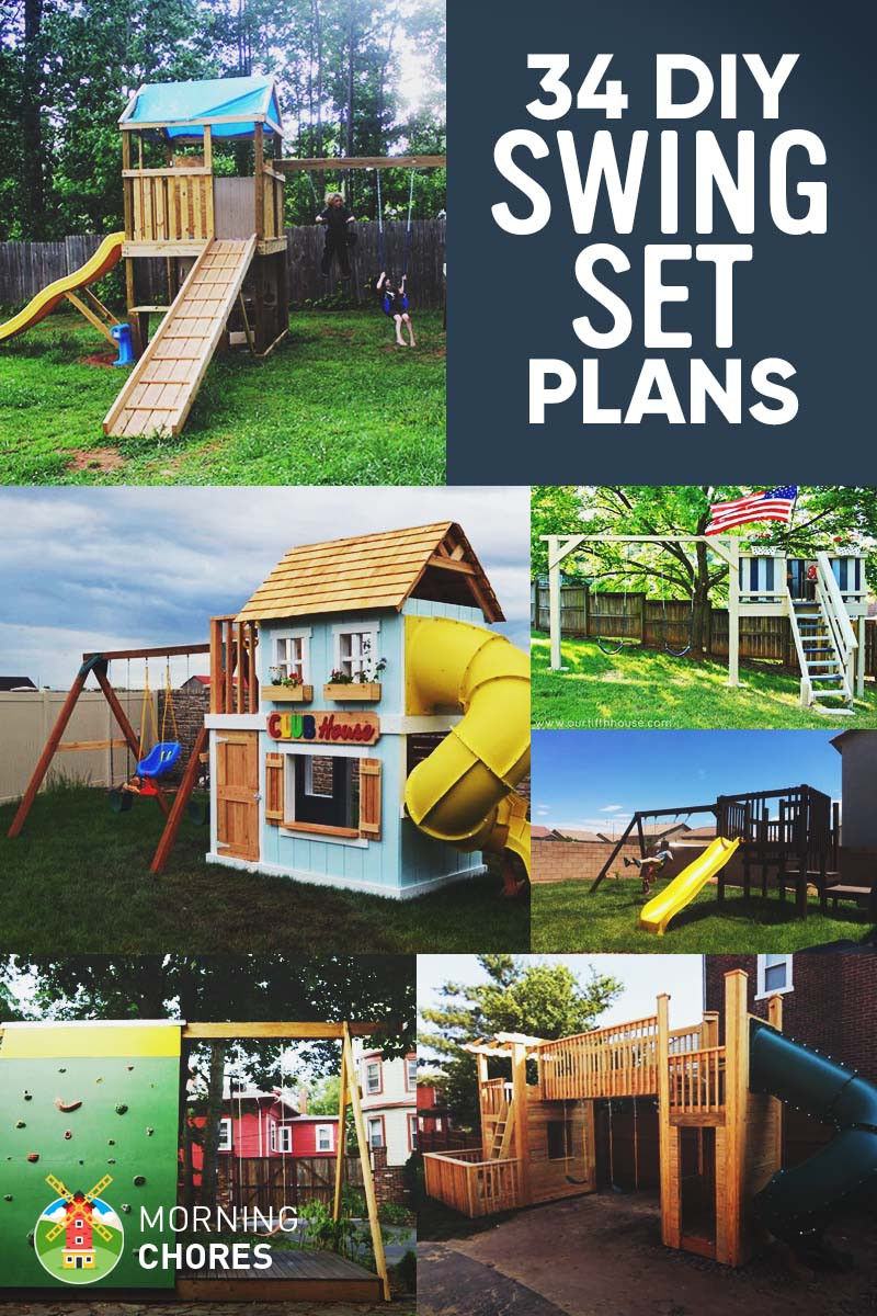 DIY Kids Swing Set
 34 Free DIY Swing Set Plans for Your Kids Fun Backyard