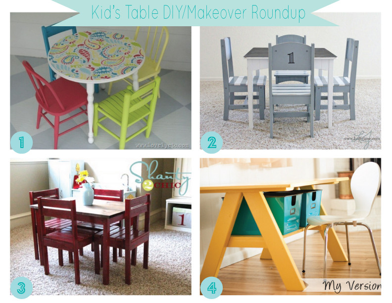 DIY Kids Table And Chairs
 Mini Kid s Table DIY Make over Roundup The Thrifty Abode