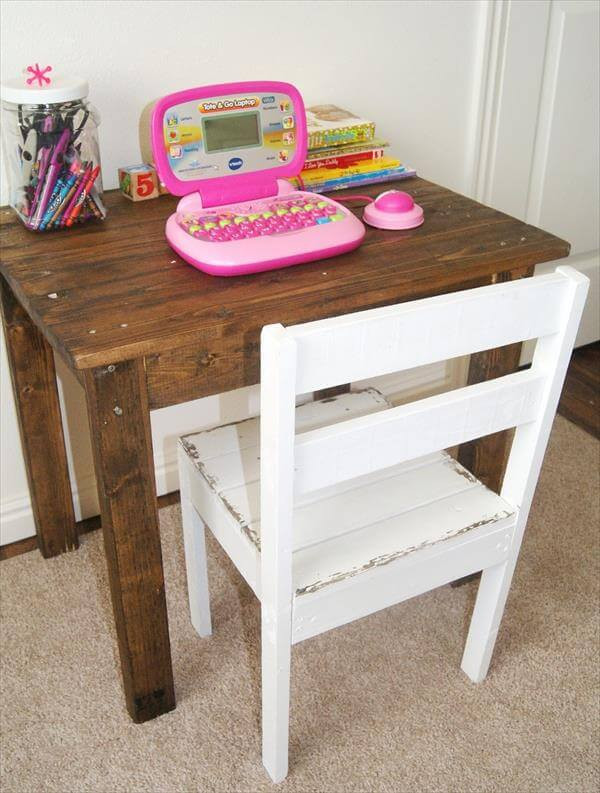 DIY Kids Table And Chairs
 DIY Kids Pallet Table and Chair