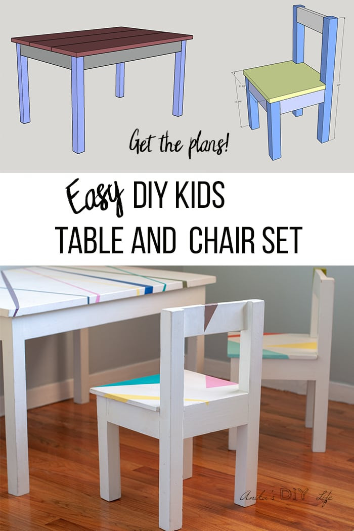DIY Kids Table And Chairs
 Easy DIY Kids Table and Chair set with Free Plans Anika