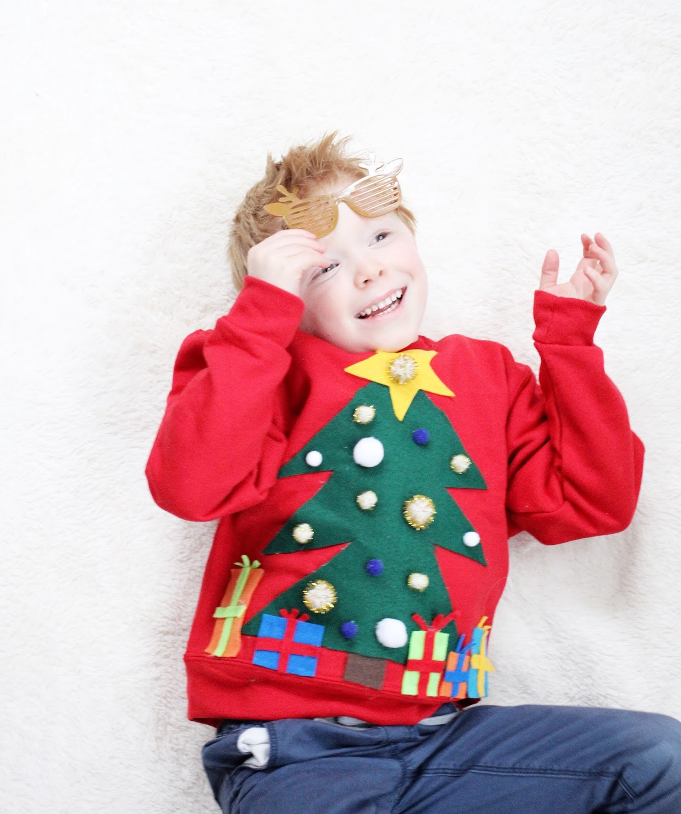 DIY Kids Ugly Christmas Sweater
 DIY Ugly Christmas Sweater For Kids · The Girl in the Red