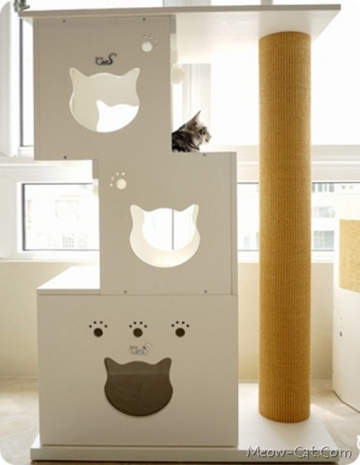 DIY Kitty Condos
 Designer DIY Cat Tree Ideas that Make Cats Go Meow