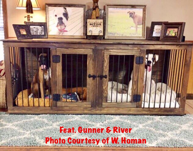 DIY Large Dog Crate
 DOUBLE Rustic Handcrafted Dog Crate Kennel