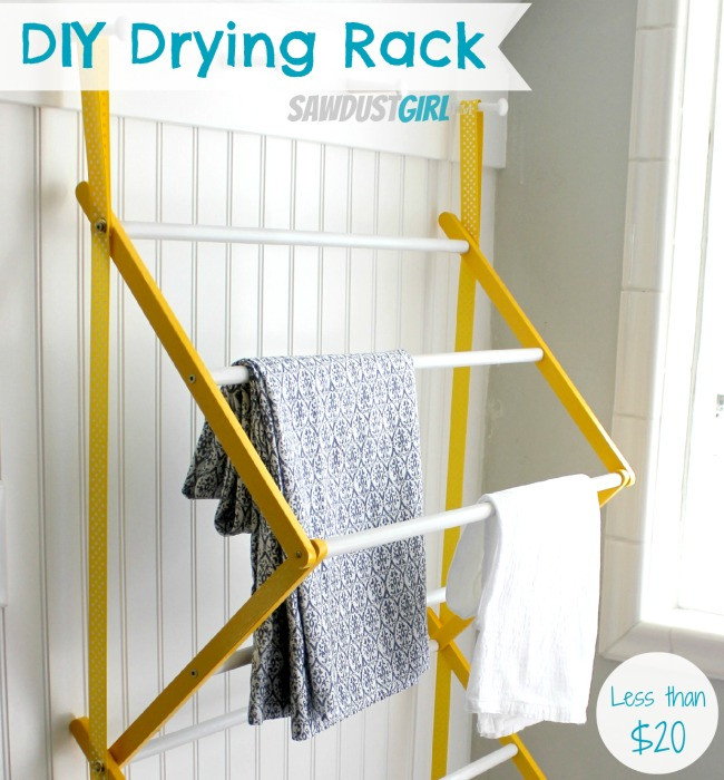 DIY Laundry Rack
 DIY Drying Rack Sawdust Girl