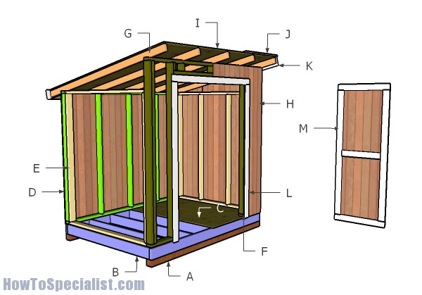 DIY Lean To Shed Plans
 6x8 Lean to Storage Shed Plans