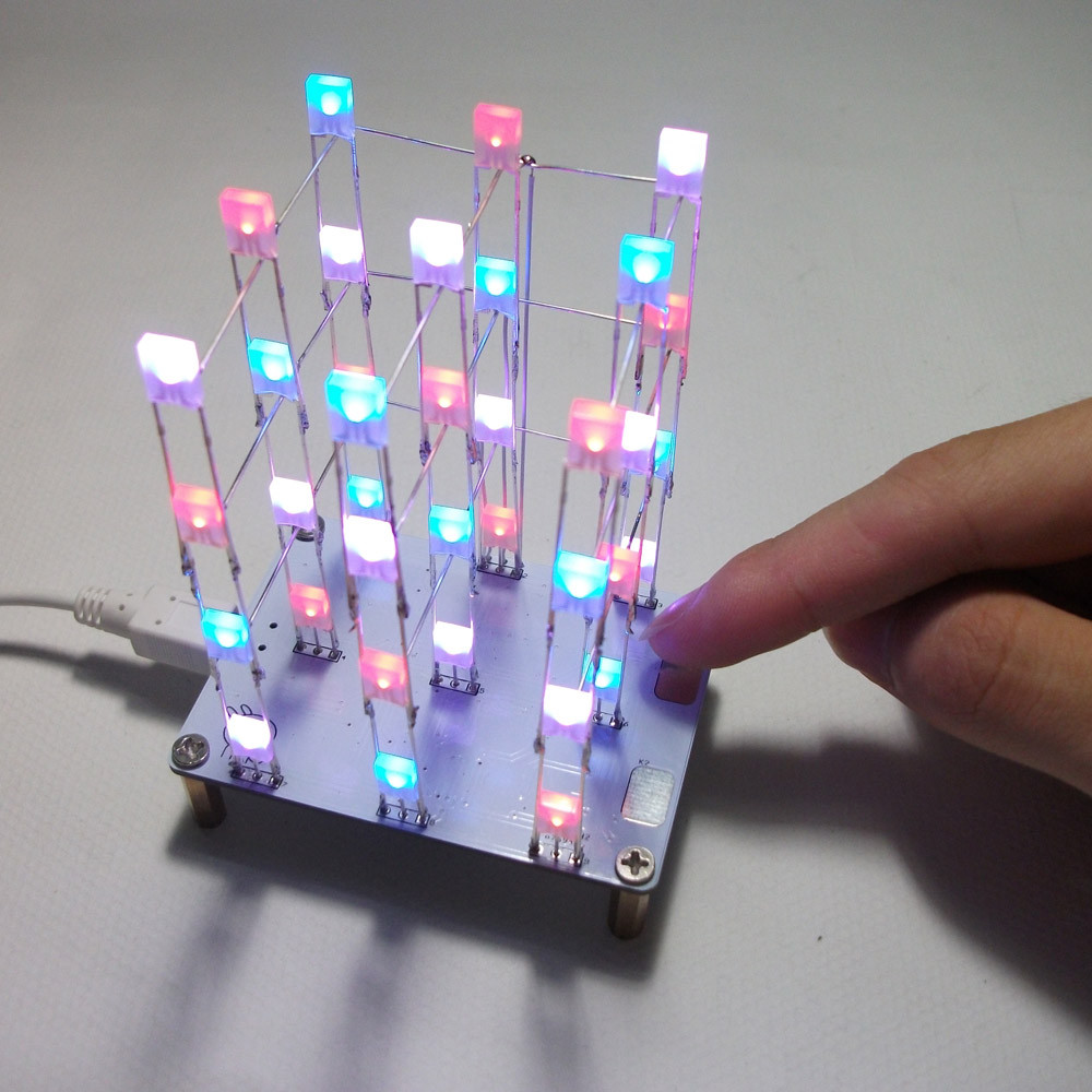 DIY Led Lamp Kit
 DIY Electronic LED Display Kit 3 3 4 Color 40pcs LEDs