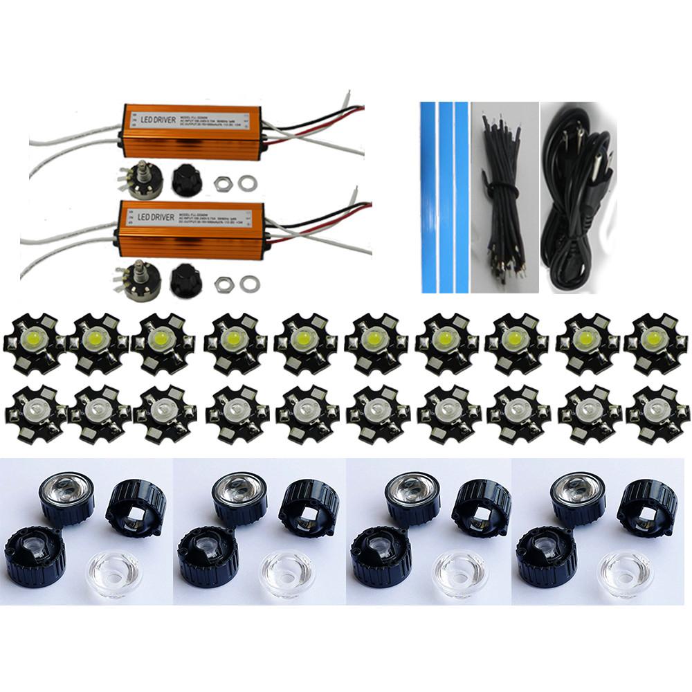 DIY Led Lamp Kit
 60W DIY Led Aquarium Light Kit 20 3W for coral reef tank