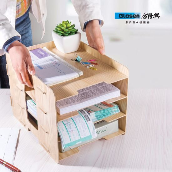 DIY Letter Organizer
 China Wooden DIY 6 Trays Desktop Document Letter Tray