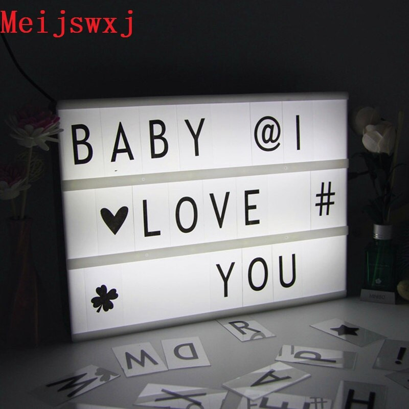 DIY Light Box Sign
 Meijswxj DIY LED Letters Light box A4 LED Neon Sign Puzzle