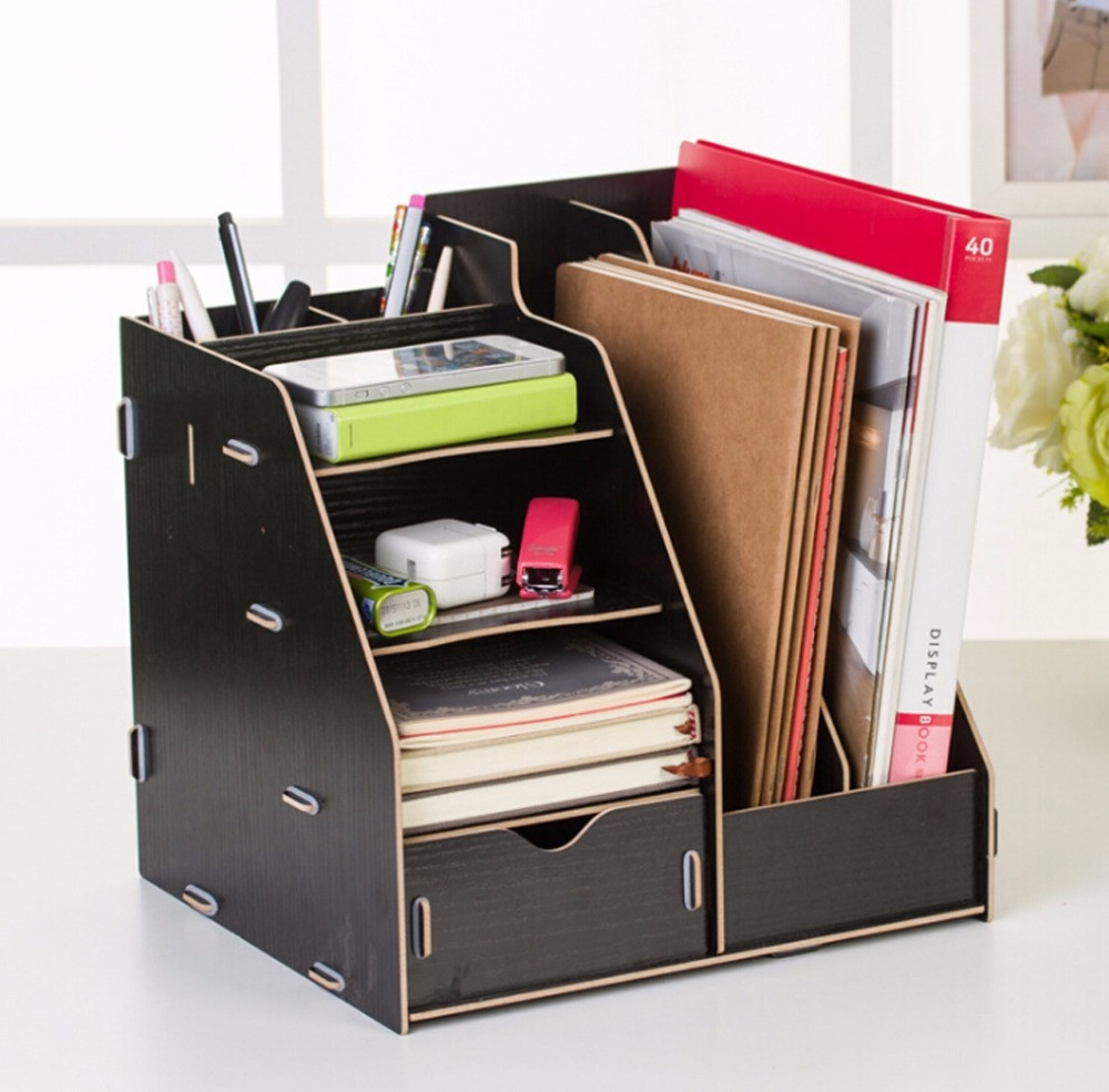 DIY Literature Organizer
 Wood DIY 8 partments Desk Organizer for File Folder