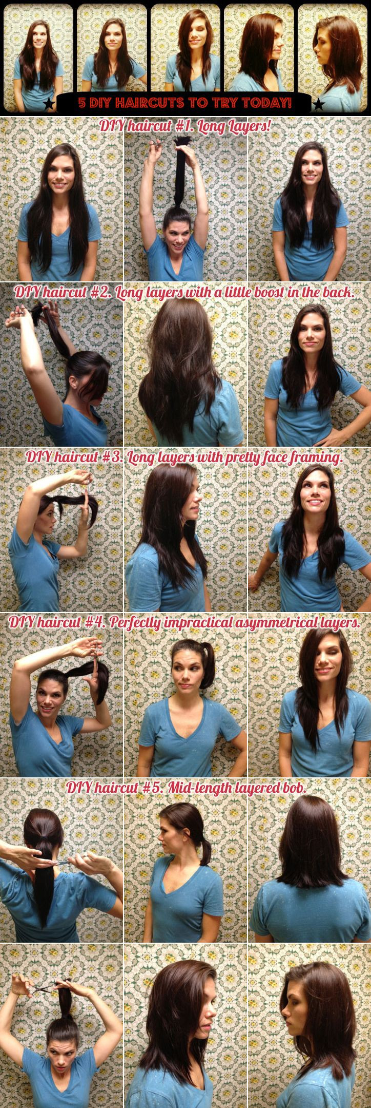 DIY Long Haircut
 5 DIY HAIRCUTS to try today CLICK for instructions from