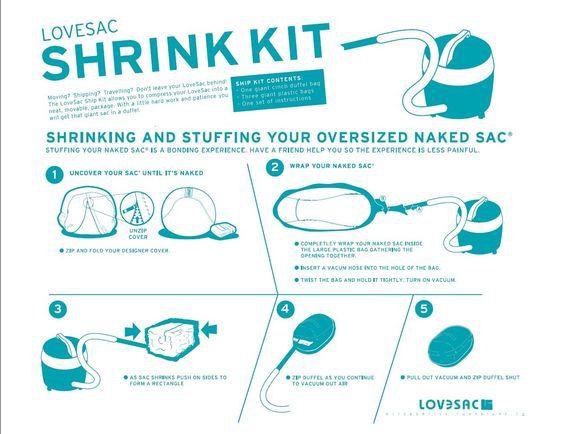 DIY Lovesac Shrink Kit
 Lovesac Shrink Kit XL for SuperSac MovieSac or the Big