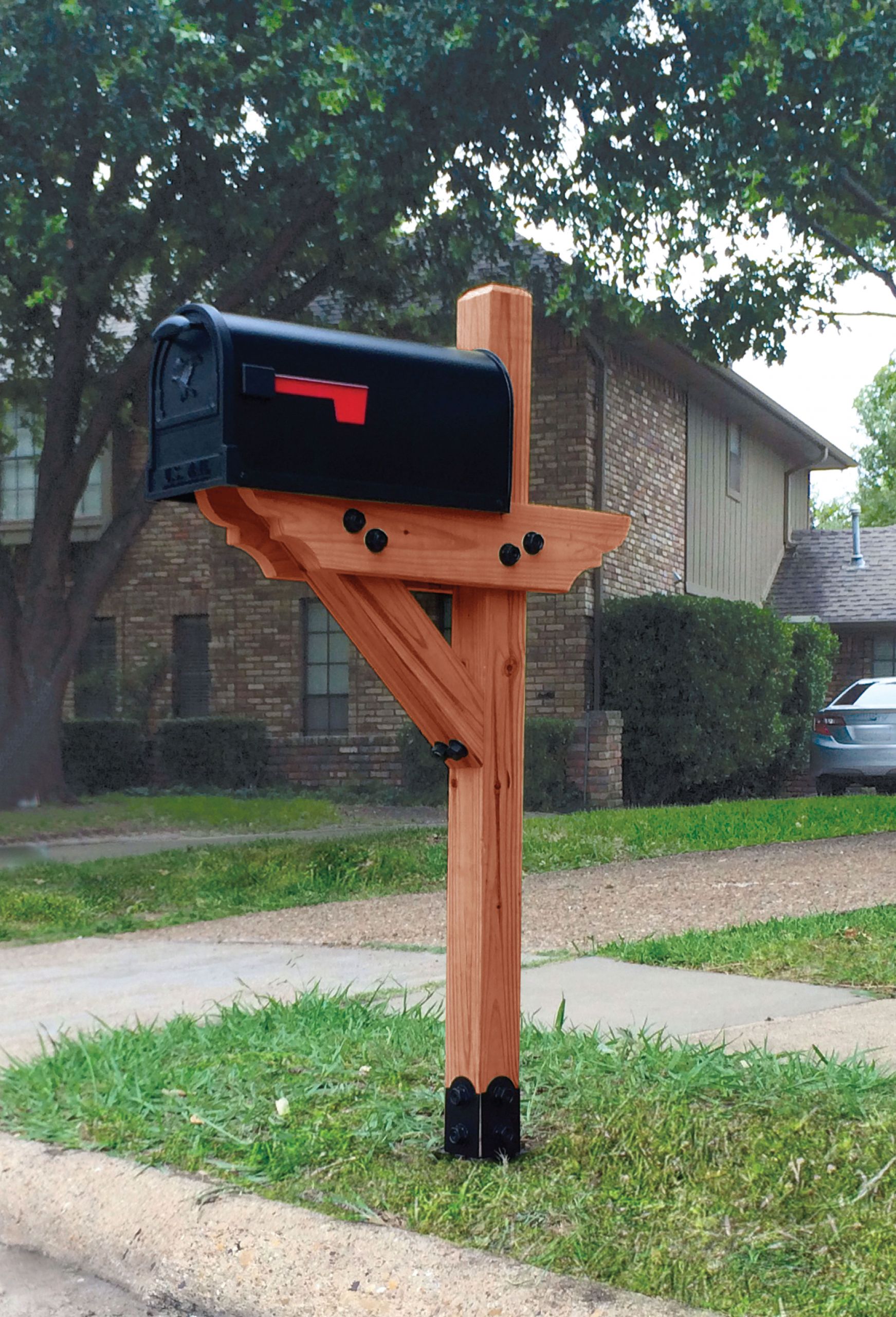 DIY Mailbox Post Ideas
 Dress your mailbox up in style with this wood mailbox post