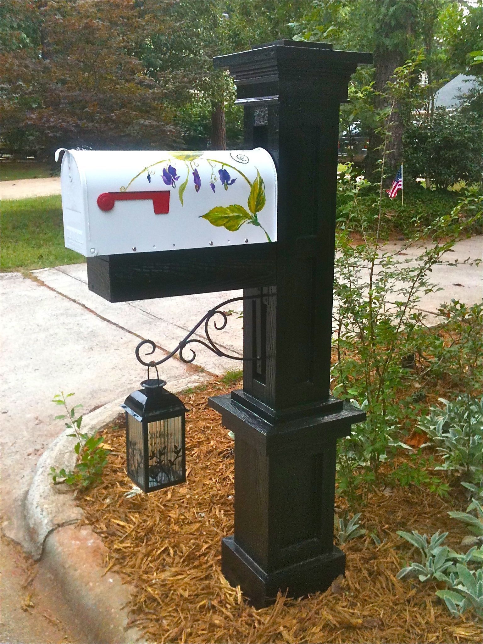 DIY Mailbox Post Ideas
 My husband built the post and I painted the mailbox you