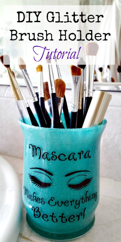DIY Makeup Brush Organizer
 Makeup Glitter Brush Holder DIY Tutorial So Easy and Fun