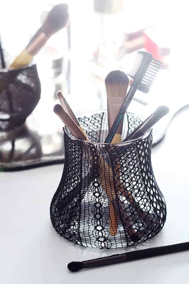 DIY Makeup Brush Organizer
 Pretty Up Your Vanity with a Recycled DIY Makeup Brush
